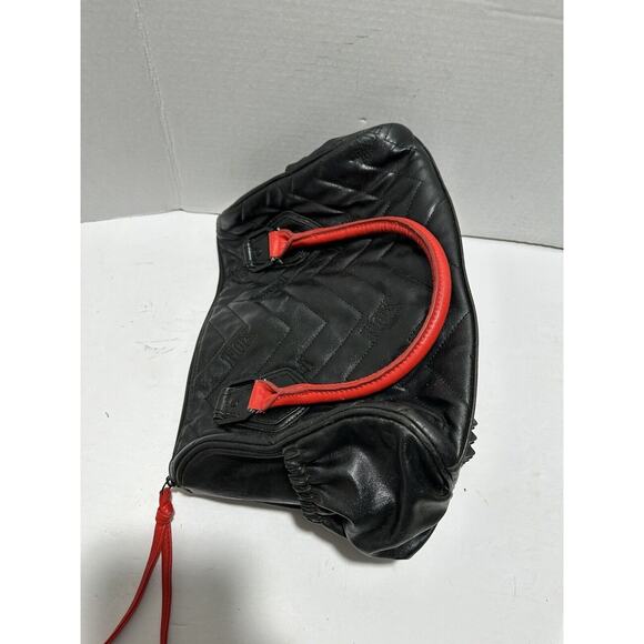 Fox Racing Womens Handbag Purse Fox Black Red With Fox Charm Satchel bag - Picture 12 of 16